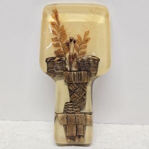 Vintage 70's Lucite Spoon Rest Dried Flowers With Pots Design MCM Retro Cottage